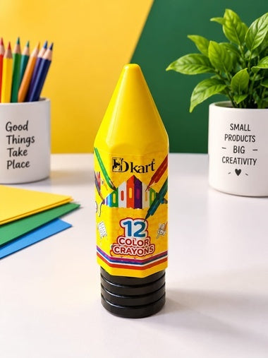 DKart 12 Color Crayons – Fun Crayon-Shaped Bottle | Small Products Big Creativity
