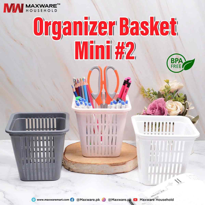 Maxware Organizer Basket Mini #2 – BPA Free Plastic Storage Basket