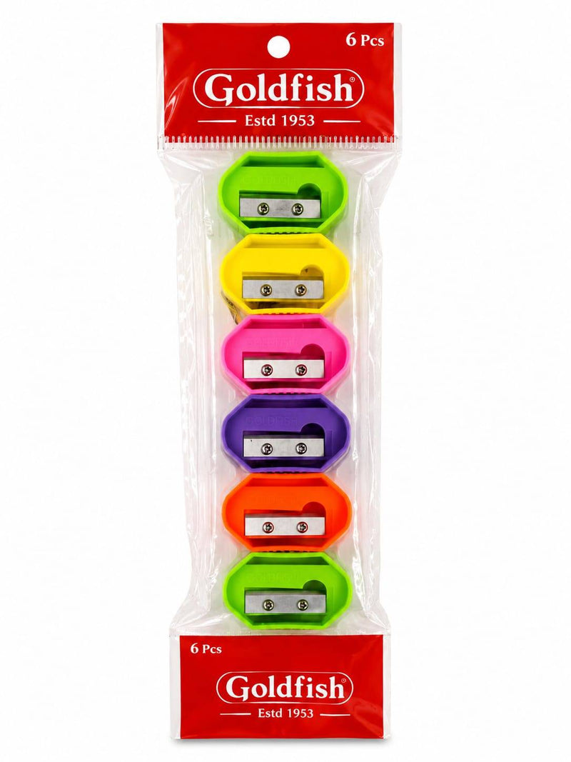 Goldfish Pencil Sharpener – Pack of 6 Colorful Sharpeners (Estd 1953)
