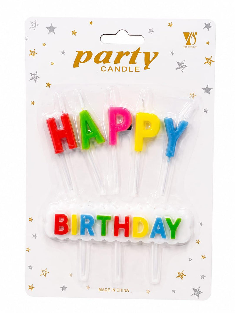Happy Birthday Party Candle Set – Colorful Letter Candles for Cake Decoration