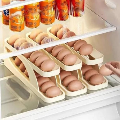 Auto-Rolling Egg Holder for Fridge