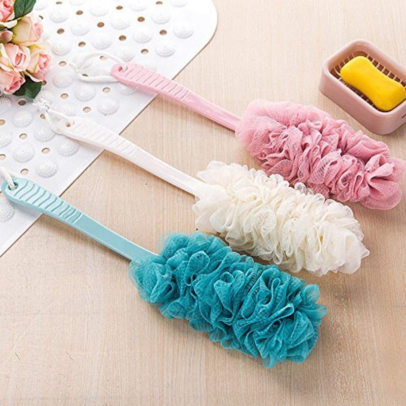 Long-Handle Bath Loofah Back Scrubber
