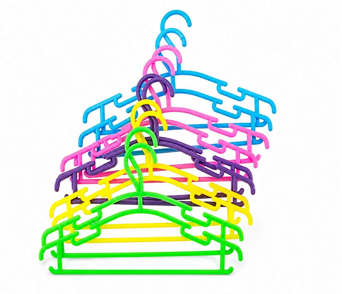 Colorful Plastic Hangers – Set of 12 (Multi-Color)